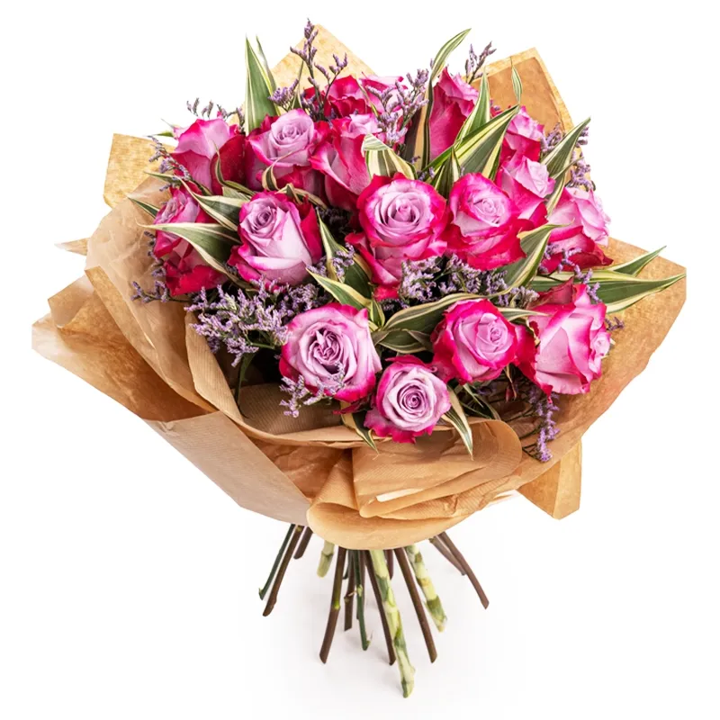 Композиция из 35 светло фиолетовой розы