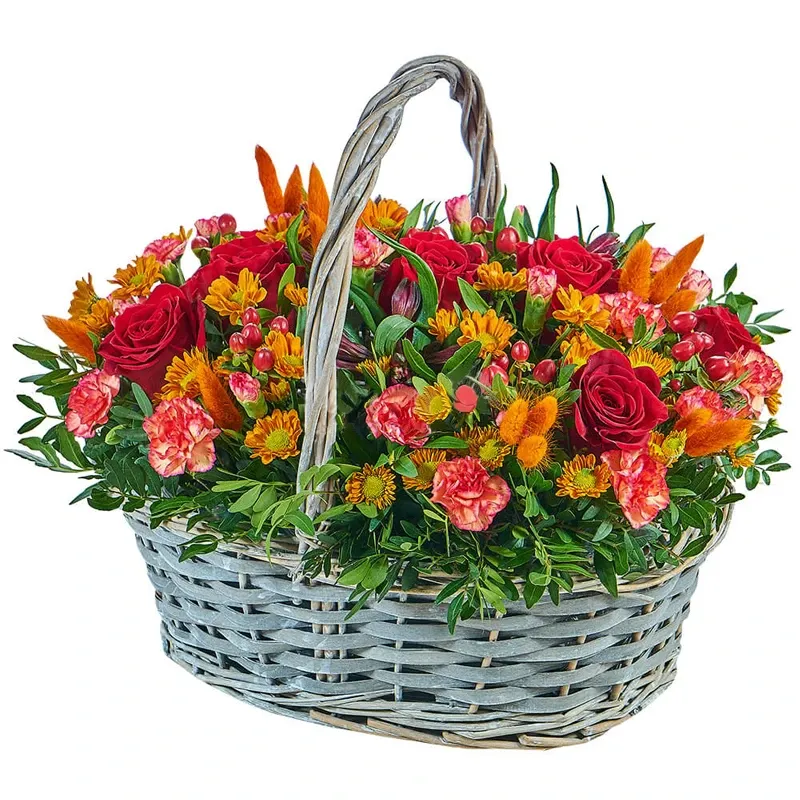 Корзина с цветами Рыжий вечер